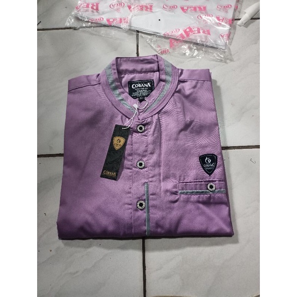 BAJU KOKO MUSLIM COUPLE AYAH DAN ANAK WARNA LILAC / KOKO QURTA PRIA LILAC / KOKO QURTA PAKISTAN LILA