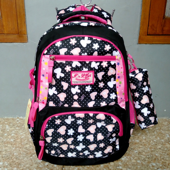 Tas Ransel Sekolah Silver Girl Original Love Bunny FreeTpenp - tas sekolah anak perempuan alto origi