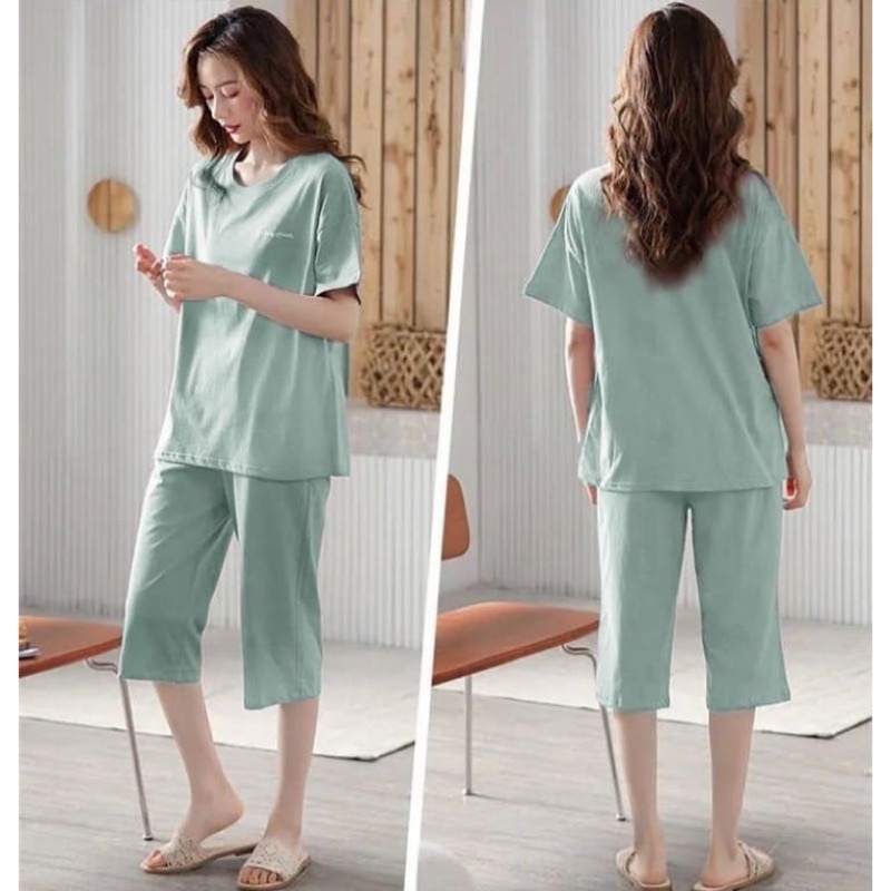 Set catoon import - Setelan wanita daily wear - piyama katun polos