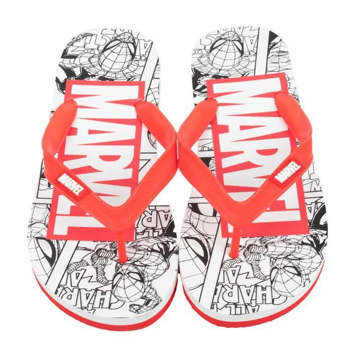 MINISO Marvel Sandal Jepit Pria Sandal Karet Kasual Rumah Spiderman - 42.5 Merah