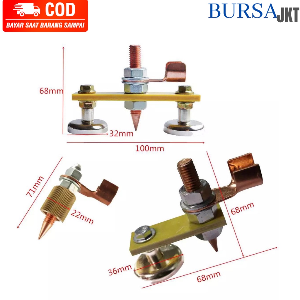 KLEM TANG LAS LISTRIK MAGNET WELDING GROUND DUAL HEAD