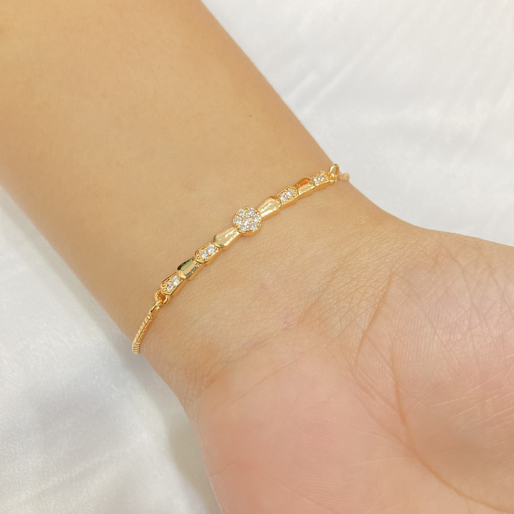 Gelang Tangan Wanita Model Serut Perhiasan Lapis Emas Yaxiya Jewelry Aksesoris Fashion