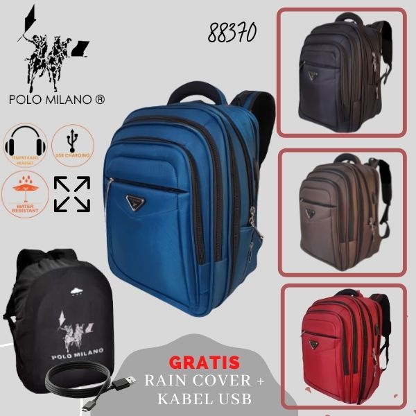 TAS RANSEL POLO MILANO 88370 - TAS POLO MILANO ORIGINAL IMPORT - TAS LAPTOP ANTI AIR - TAS PRIA TERL