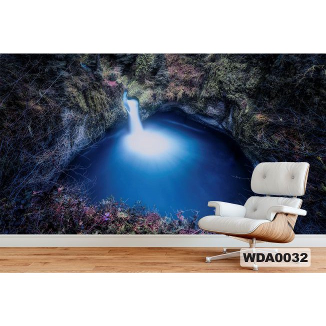 wallpaper 3d custom air terjun, wallpaper dinding air terjun 3d, wallpaper 3d murah, wallpaper 3d