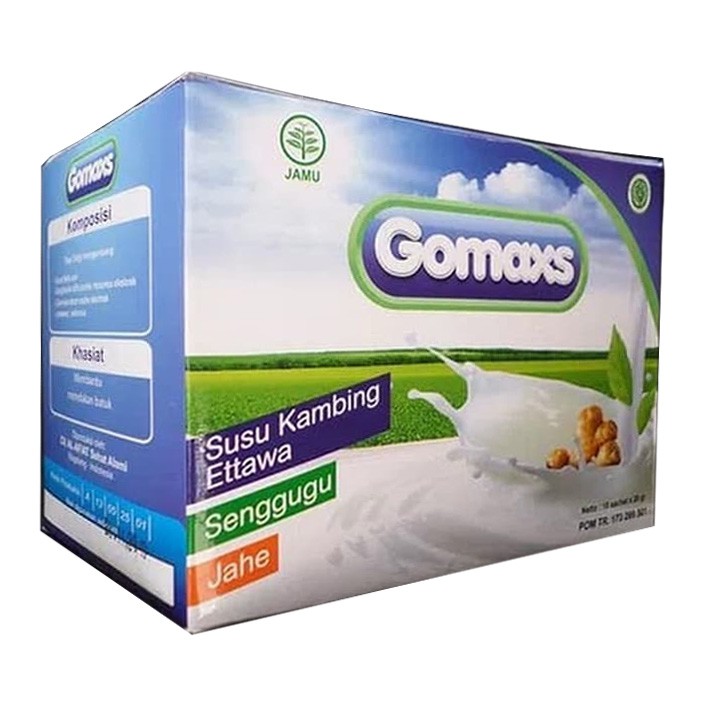 

Susu Kambing Ettawa Etawa GOMAXS Plus Senggugu Dan Jahe Sashet / Bukan susu Gomars dan Sky Goat