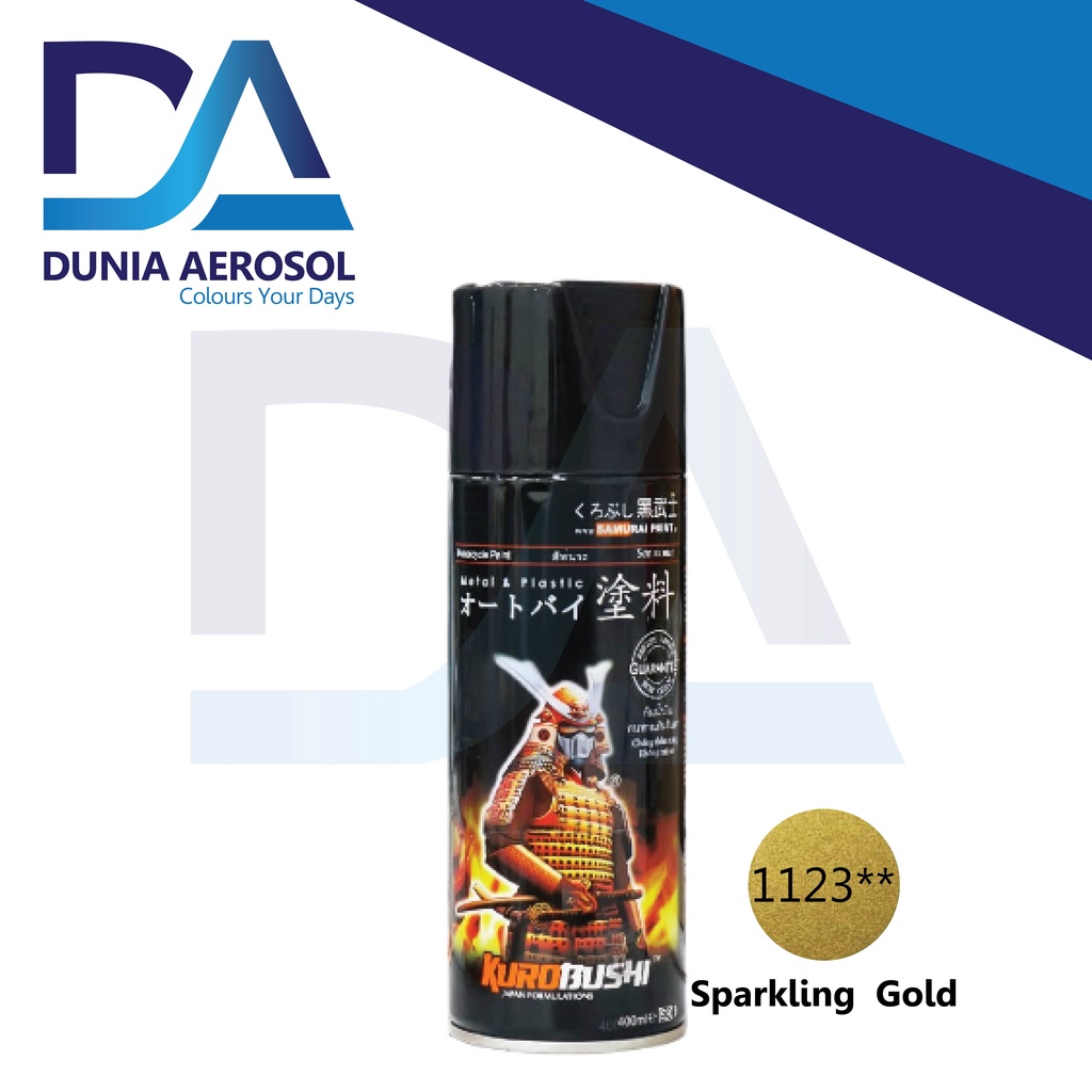 Samurai Paint Sparkling Gold 1123 Metallic Gold Cat Semprot Pilox