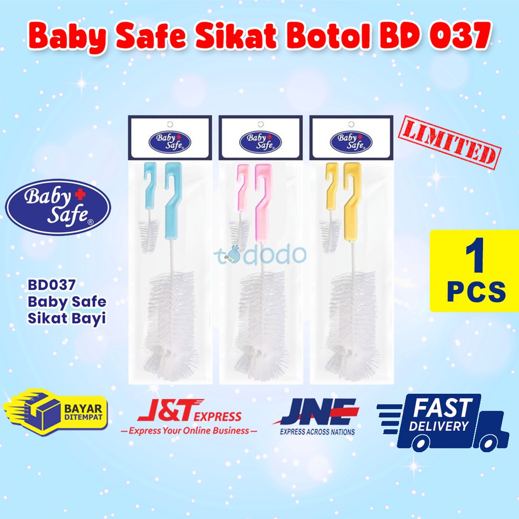 Sikat Botol Susu Dan Nipple Bayi Baby Safe BD 037