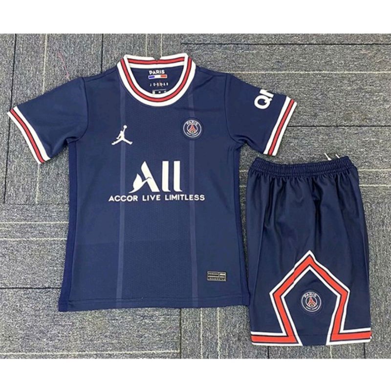 Stelan Setelan Jersey Kaos Baju Celana Bola PSG Home Away 3rd Navy Kids Kid Anak Kecil New 2020 2021