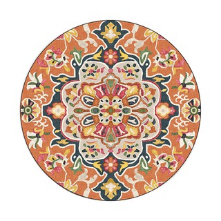 Karpet Bulat  Motif  Bunga Mandala Eropa untuk Kamar 