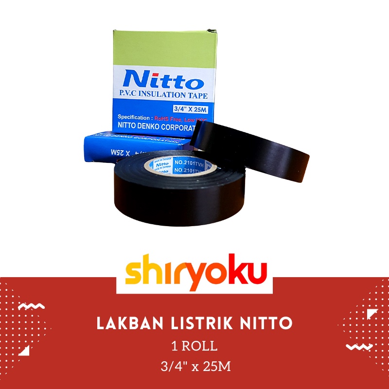 

Lakban Listrik NITTO PVC 3/4 inch x 25M - Hitam