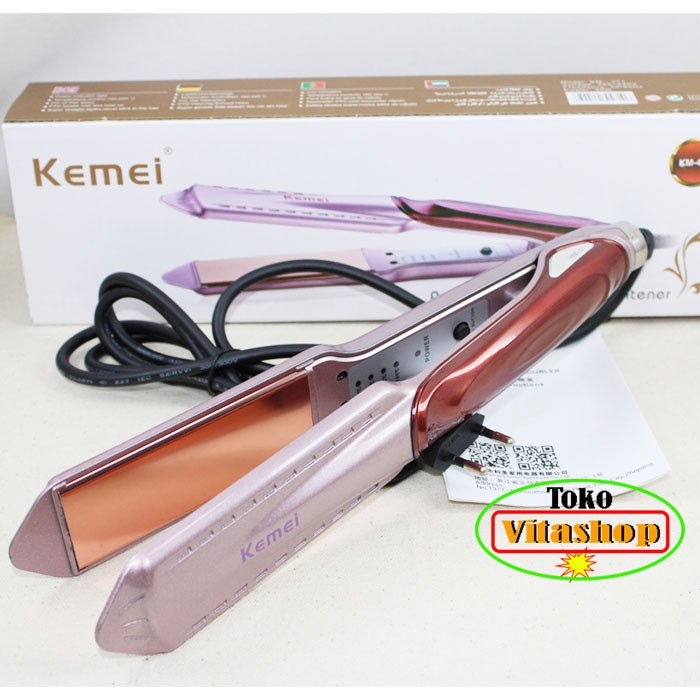 KEMEI KM-471 Catok Pelurus Slim Temperatur suhu Ionic / Catokan Rambut