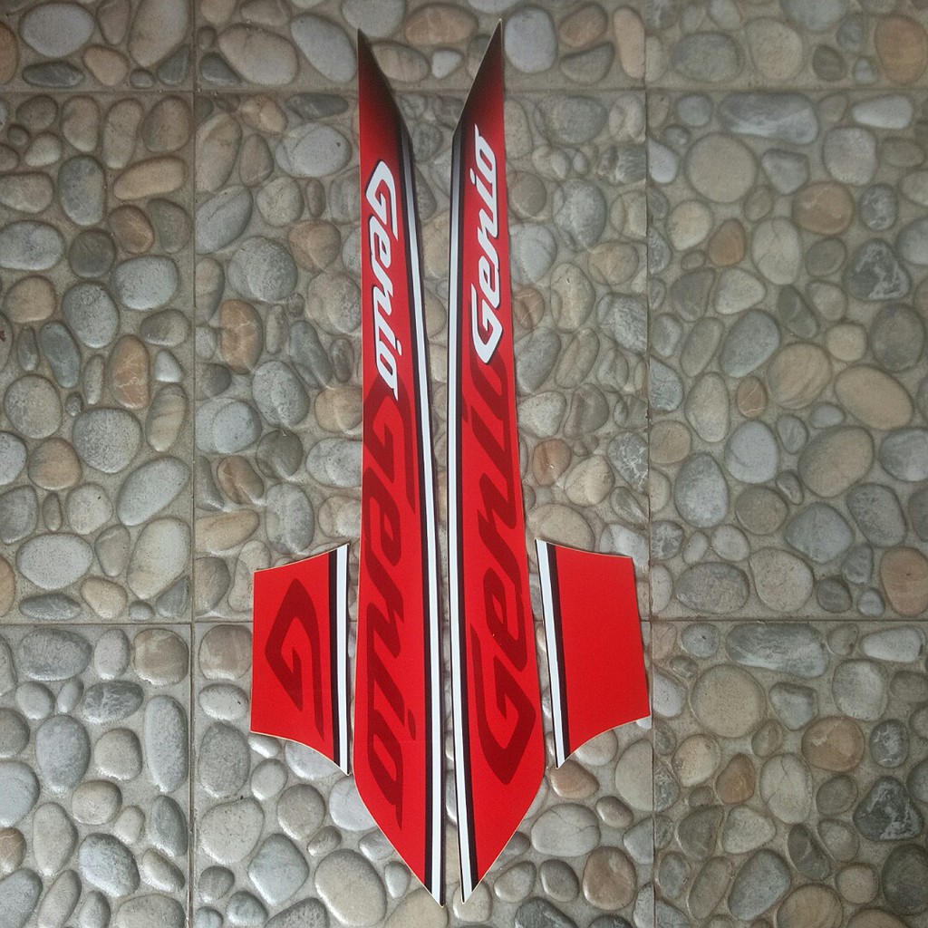 stiker motor Honda genio cbs 2019 hitam merah