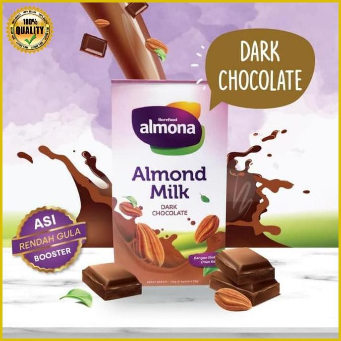 

0Ku75T3- Almona Almond Milk Powder Asi Booster With Daun Katuk - Dairy Free - Coklat Lp4F74J-