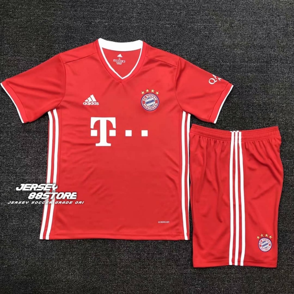SETELAN Dewasa Jersey + Celana Grade Ori Bayern Munchen Home 2020/21