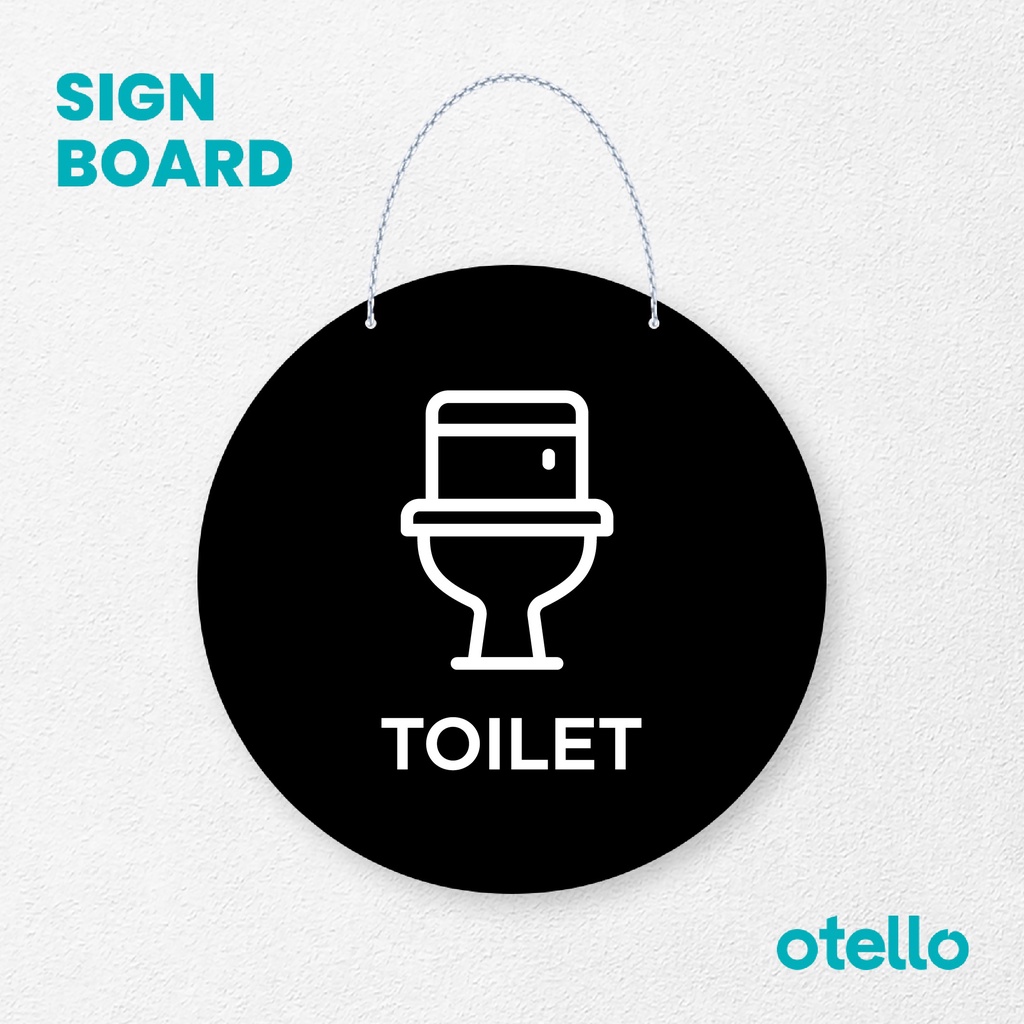 Otello Signage Gambar Toilet Signage Board Acrylic Papan Gantung Akrilik Rantai Petunjuk Toko Modern Minimalist Kafe Restoran Kantor Gedung Cafe