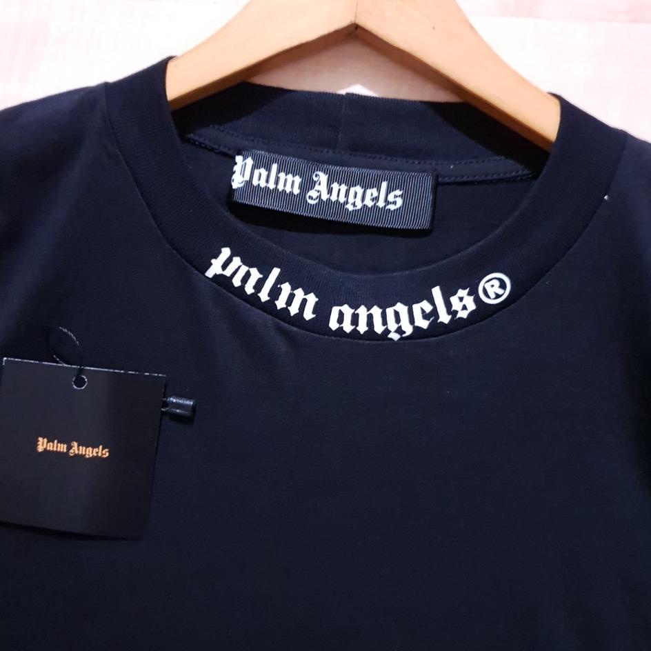 ➮ KAOS BAJU TSHIRT PALM ANGELS BASIC HITAM QUALITY ORIGINAL COMPLETE TAG ♟