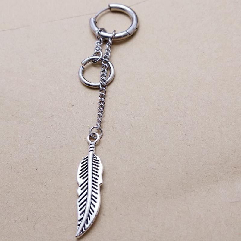 [Bayar Di Tempat]anting-anting BTS SUGA Feather Pendant Chain Earring Kpop 1 Piece