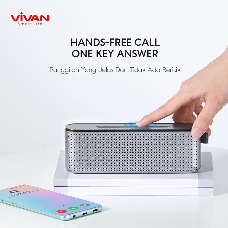 Speaker Bluetooth HI-Fi VIVAN VS10 Portable Waterproof IPX7 10W Mega Bass - Garansi Resmi 1 Tahun