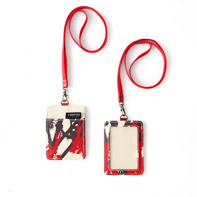 

✨BISA COD✨ ID Lanyard Berry Red Canvas Living