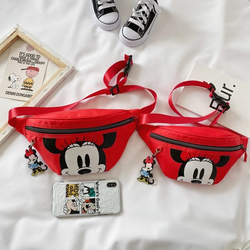 ST - Waistbag anak unisex ARSYEL tas anak murmer karakter Micky Mouse