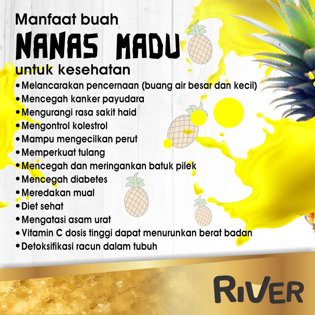 River Pure Nanas Madu 250ml 100 Terbuat Dari Buah Nanas Tanpa Bahan Pengawet Air Dan Gula Indonesia