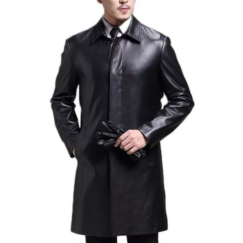 jaket kulit asli pria model semi jas-jaket kulit asli domba Garut