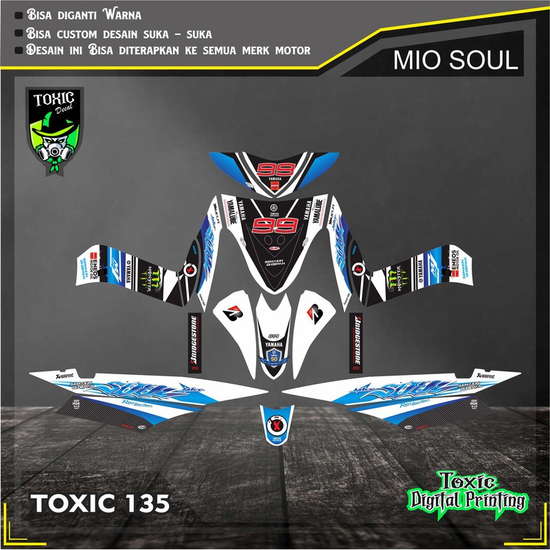 Sticker Decal YAMAHA MIO SPORTY PUTIH BIRU