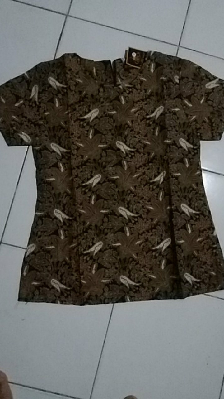 Benang Raja Atasan Batik Wanita Lengan Pendek Ukuran M L Xl