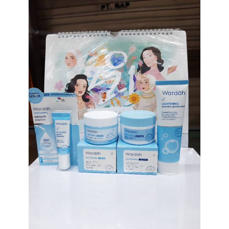 (BISA COD) Wardah Lightening series  4in1 paket perawatan wajah ekonomis wardah lighthening series/s