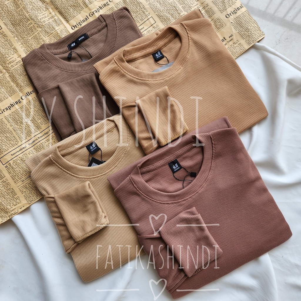By shindi - Kaos Rib Premium / Kaos Grosir  Lengan Panjang / Kaos Lengan Panjang Termurah