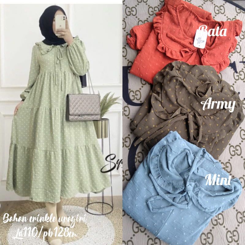 midi dress crinkle uragiri