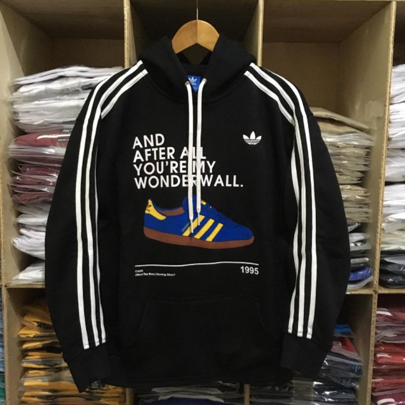SWEATER HOODIE ADIDAS WONDERWALL HITAM