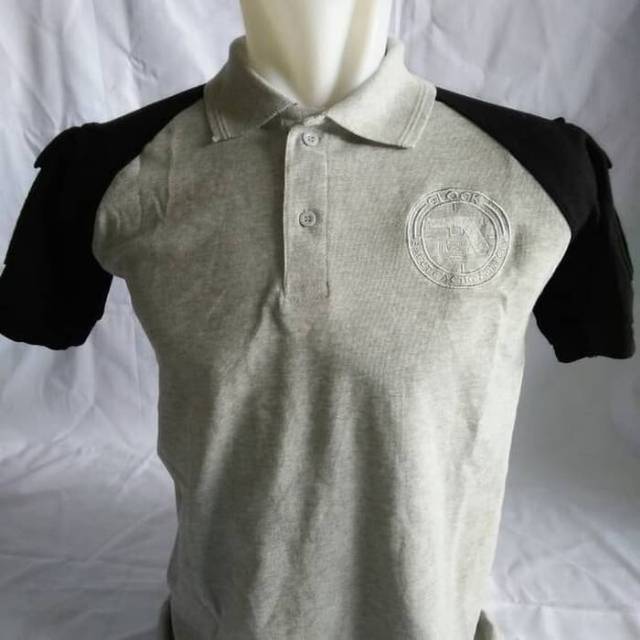 Polo shirt kaos polo tactical seri Glock warna abu-abu misty