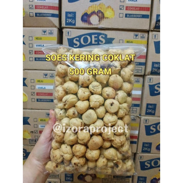 

sus kering isi coklat atau blueberry/ cemilan enak/ Duosus Sus kering 1/2 Kg atau 500 gram