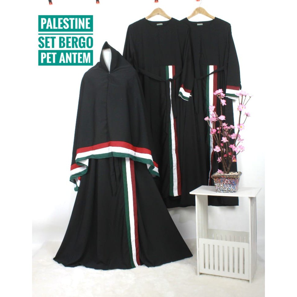 gamis palestine VERTIKAL hanya gamis dan set BERGO