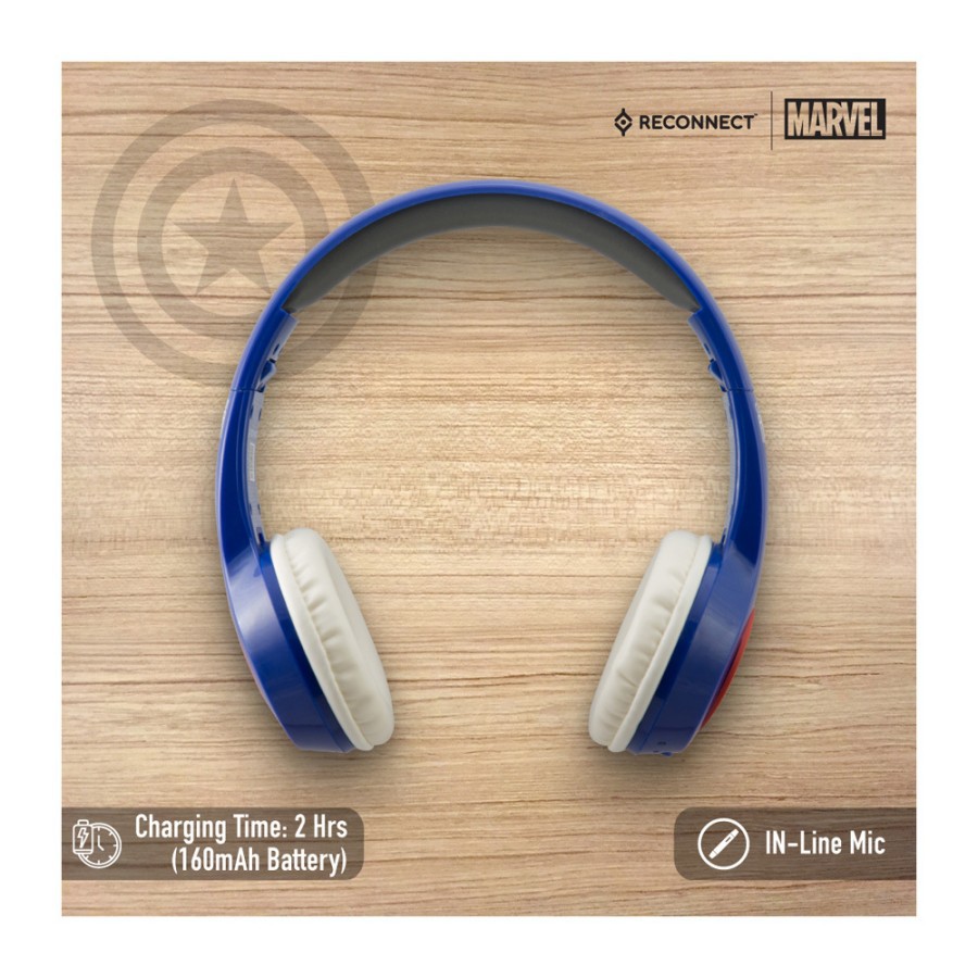 Reconnect Marvel Captain America Over Ear Wireless Bluetooth Headphone