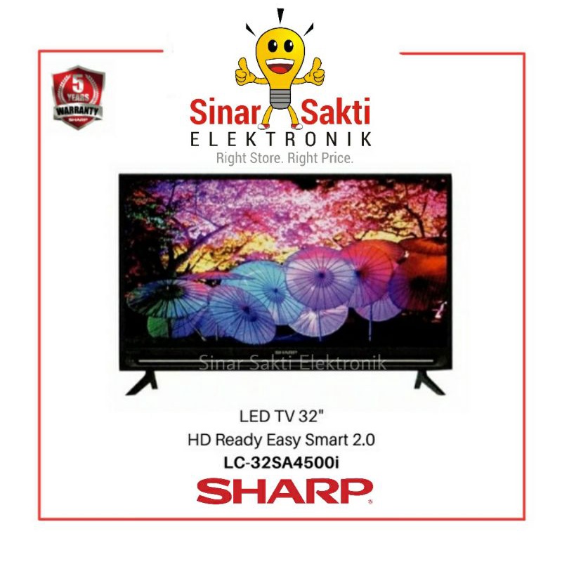 Sharp TV LED 32 Inch Easy Smart 32SA4500i Digital HD Garansi Resmi Malang