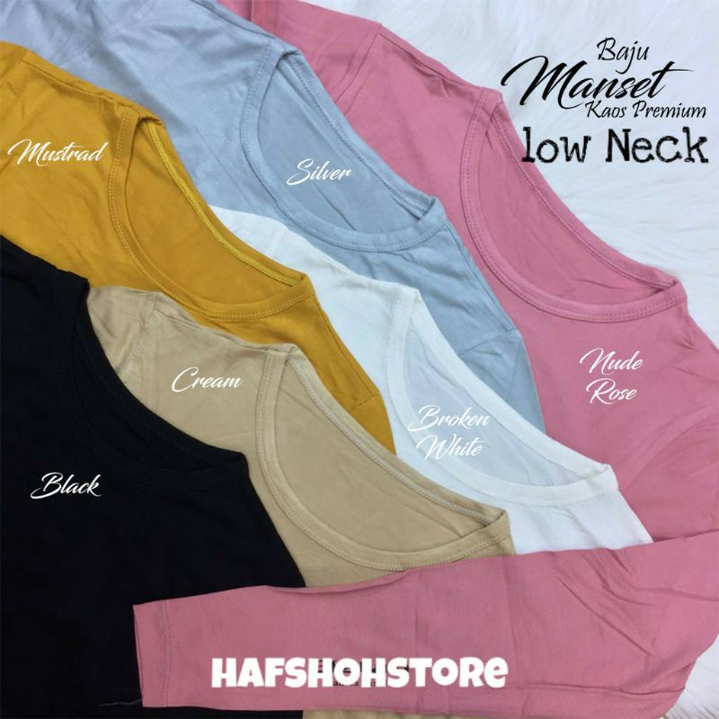 Baju Manset Premium /Manset Wanita Leher Oblong/Manset Atasan Kaos Rayon /Manset Dalaman Muslimah