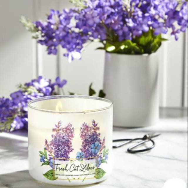 Bath &amp; Body Works BBW LOVE YOU FRESH CUT LILACS 3-WICK SCENTED CANDLE 411 G LILIN WANGI 3 SUMBU UKURAN BESAR PENGHARUM RUANGAN