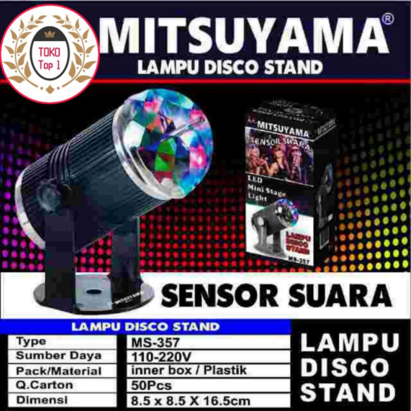 lampu disco sensor suara mitsuyama/  lampu disco stand/  sensor suara/led mini stage light