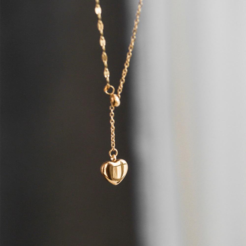 Kalung Hati Agustina Tidak Luntur Dapat Disesuaikan Berlapis Emas Kuning Kepribadian Fashion Baja Titanium Hati Chocker