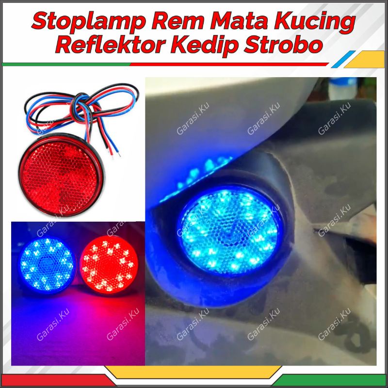 LAMPU REM KEDIP REFLEKTOR MATA KUCING MOBIL MOTOR TERBARU BULAT