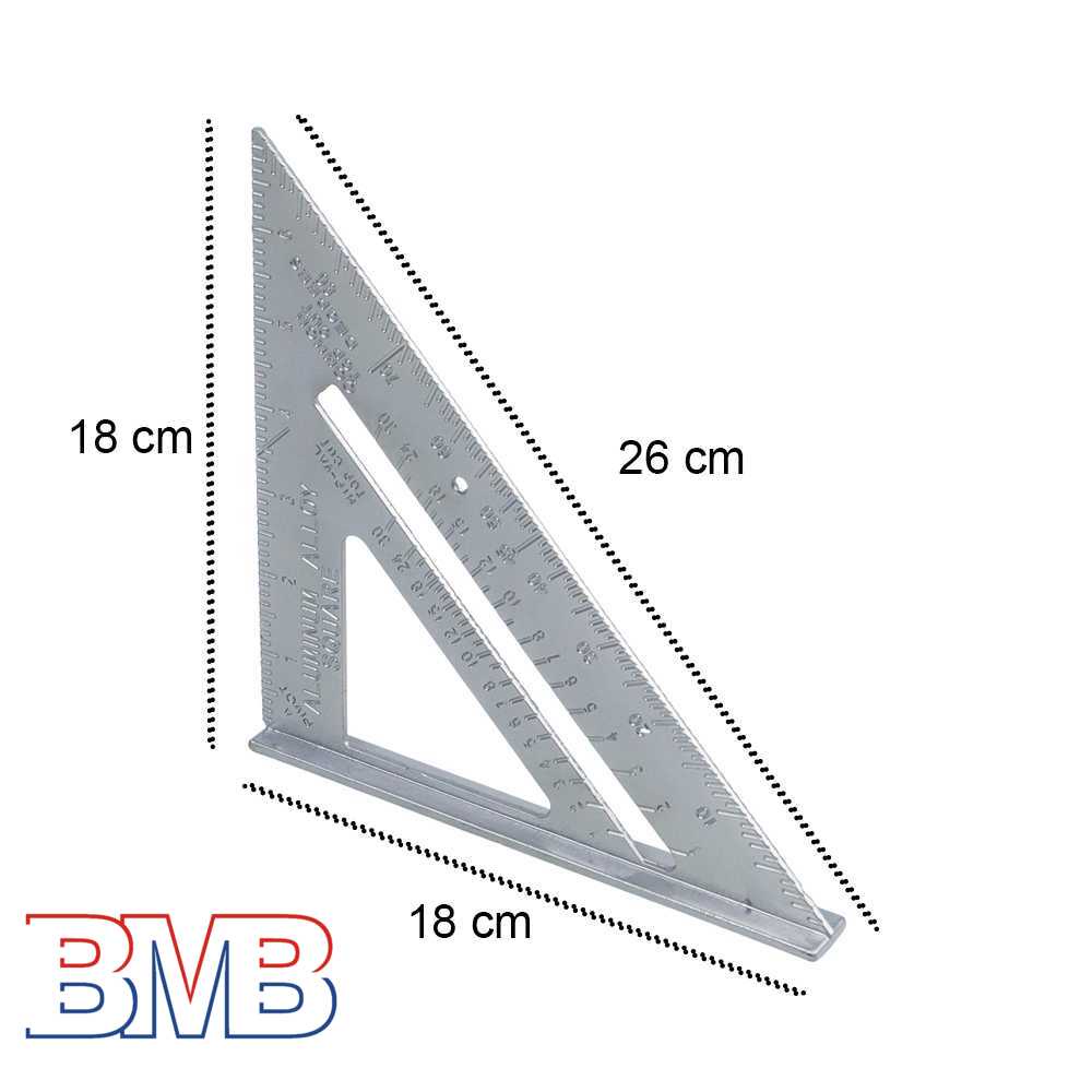 

K5 N22 GRAY Taffware Triangle Penggaris Siku Mistar Ruler Aluminium - VK18