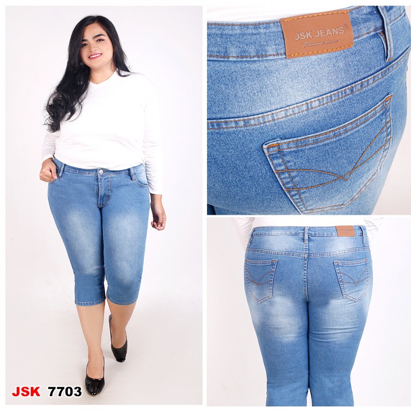 [SIZE 35-42] 7/8 Bigsize Jeans JSK 7701 / Celana Jeans Wanita 7per8 Celana Tanggung