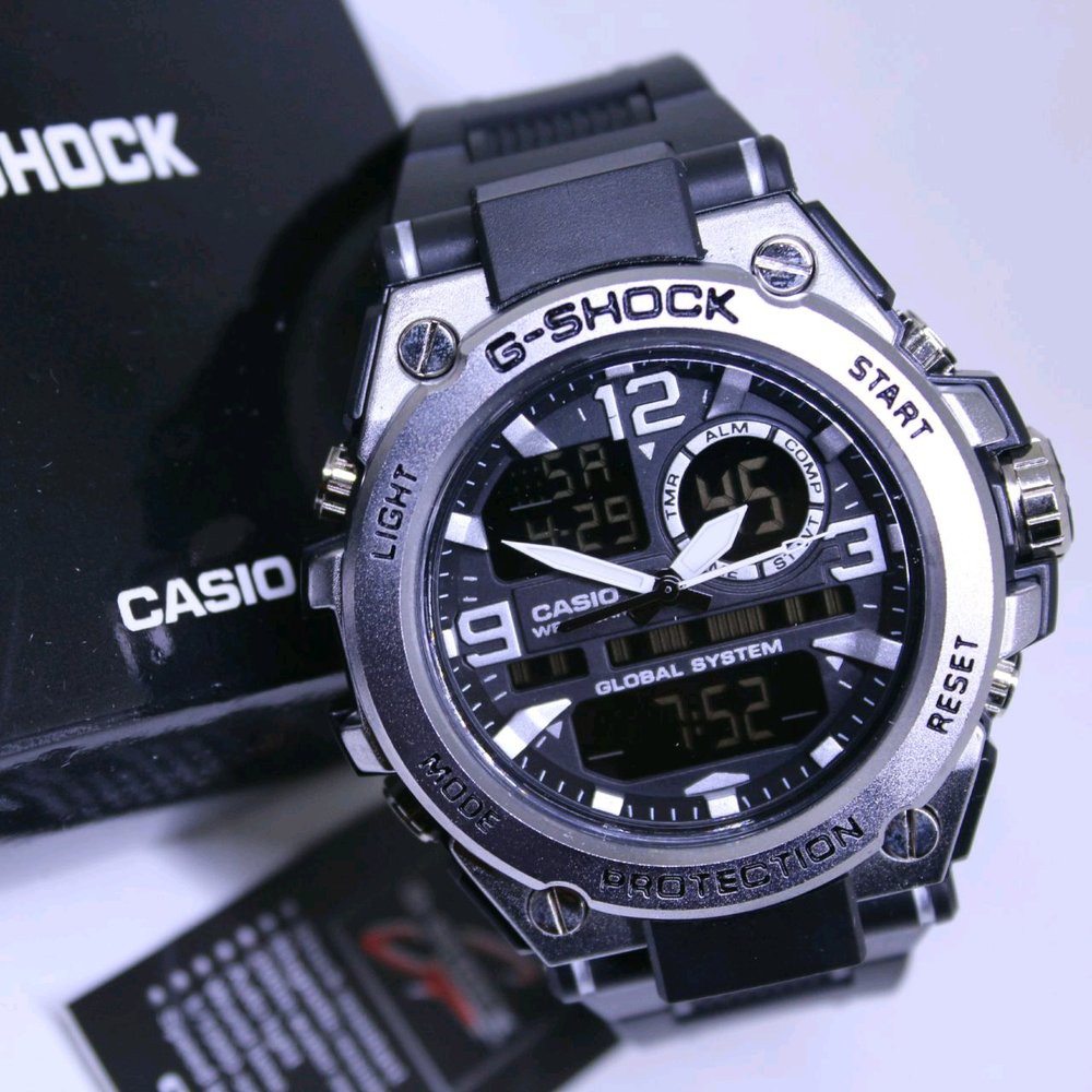 JAM TANGAN PRIA G-SHOCK GSHOCK KEPALA BESI METAL GST 8400 ANTI AIR