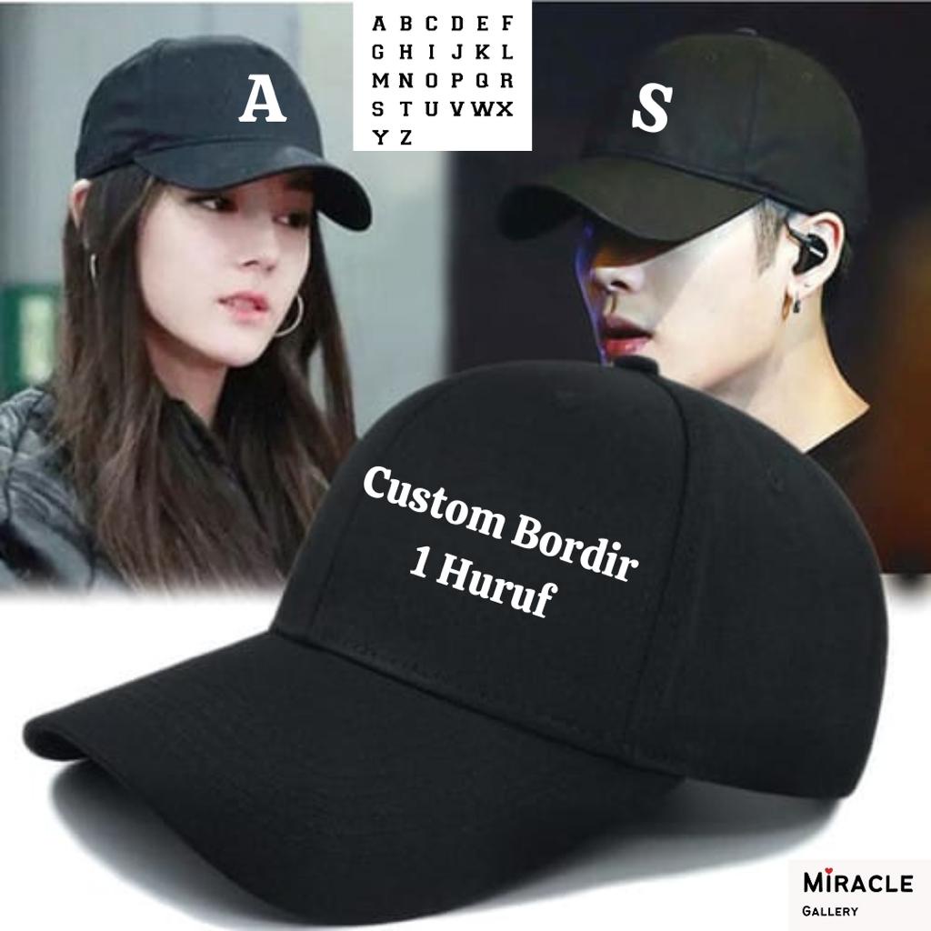 TOPI COUPLE BORDIR HURUF INISIAL  / Topi Pasangan CUSTOM HURUF INISIAL Bahan Rafael