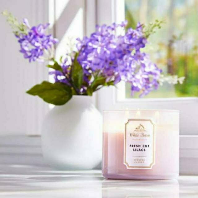 Bath &amp; Body Works BBW LOVE YOU FRESH CUT LILACS 3-WICK SCENTED CANDLE 411 G LILIN WANGI 3 SUMBU UKURAN BESAR PENGHARUM RUANGAN