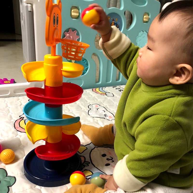 Mainan Edukatif Bayi Rolling Track Ball Slide Mainan Set Cangkir Pendidikan Awal Yang Menyenangkan