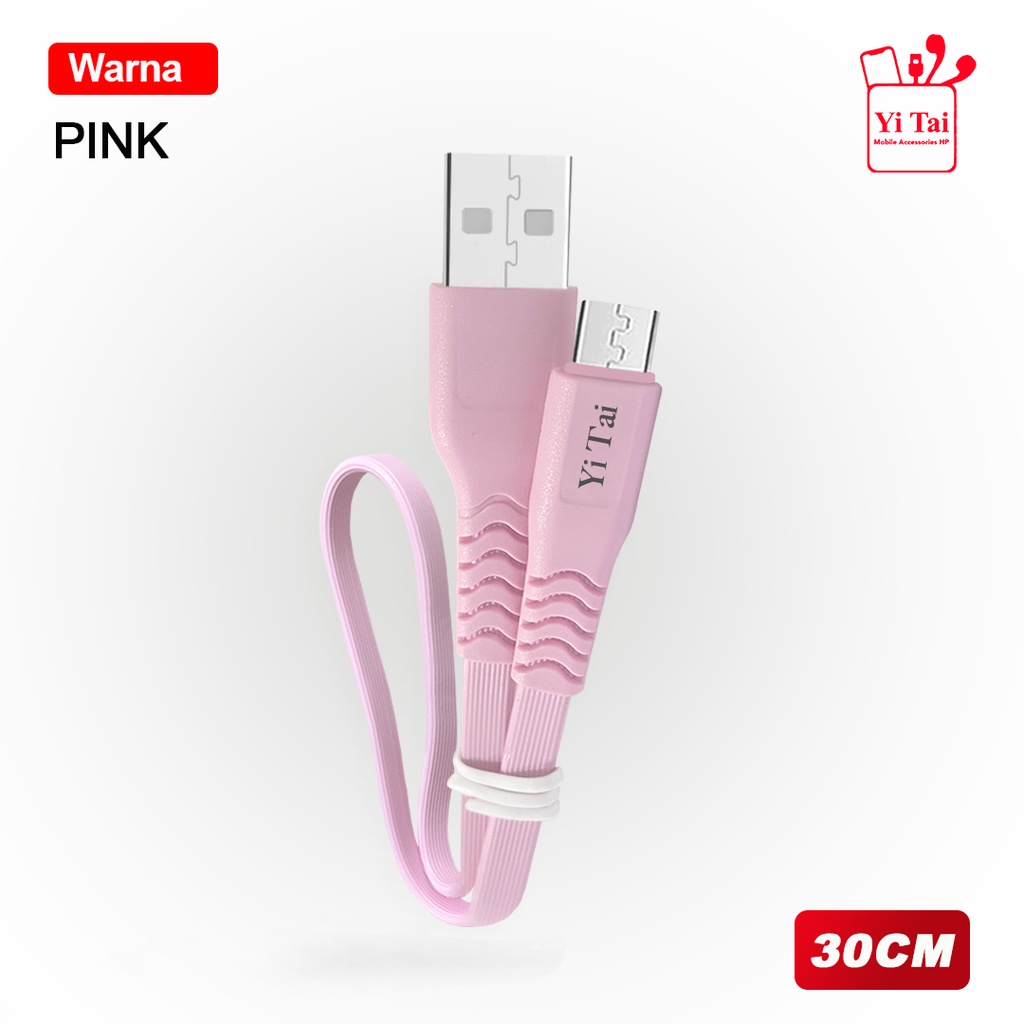 KABEL DATA MICRO USB 30CM PENDEK YI TAI FAST CHARGING QUALCOM 3A YT-30 - BC