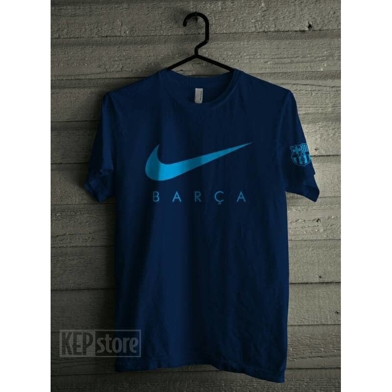 Kaos Tshirt Baju Combed 30S Distro Nike Barca BArcelona